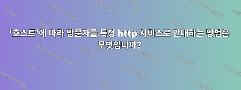 '호스트'에 따라 방문자를 특정 http 서비스로 안내하는 방법은 무엇입니까?