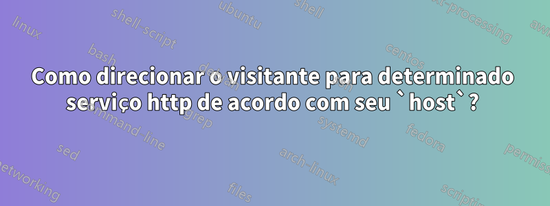 Como direcionar o visitante para determinado serviço http de acordo com seu `host`?