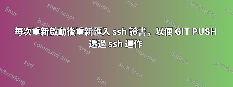 每次重新啟動後重新匯入 ssh 證書，以便 GIT PUSH 透過 ssh 運作