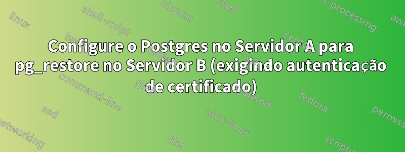 Configure o Postgres no Servidor A para pg_restore no Servidor B (exigindo autenticação de certificado)