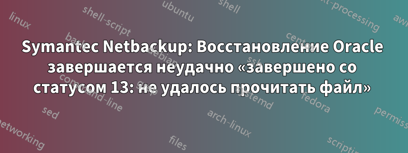 Symantec Netbackup: Восстановление Oracle завершается неудачно «завершено со статусом 13: не удалось прочитать файл»