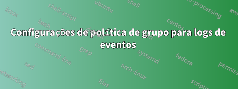 Configurações de política de grupo para logs de eventos