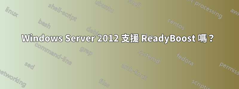 Windows Server 2012 支援 ReadyBoost 嗎？