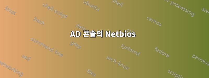 AD 콘솔의 Netbios 