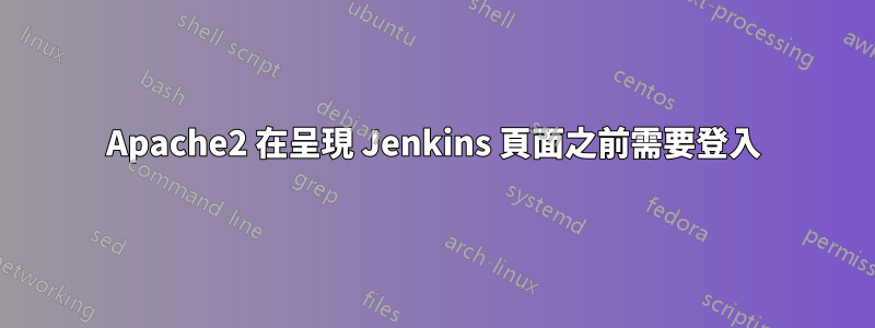 Apache2 在呈現 Jenkins 頁面之前需要登入