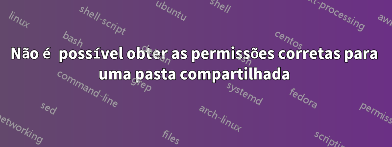 Não é possível obter as permissões corretas para uma pasta compartilhada