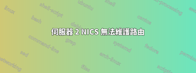 2008 伺服器 2 NICS 無法維護路由