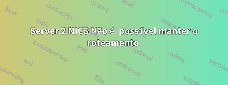 2008 Server 2 NICS Não é possível manter o roteamento