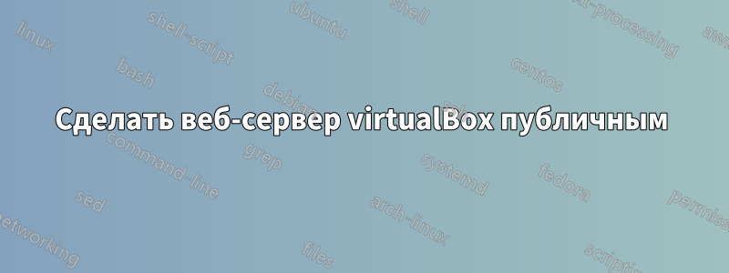 Сделать веб-сервер virtualBox публичным