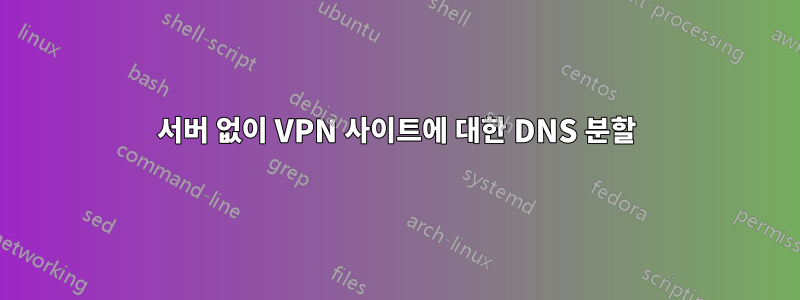 서버 없이 VPN 사이트에 대한 DNS 분할