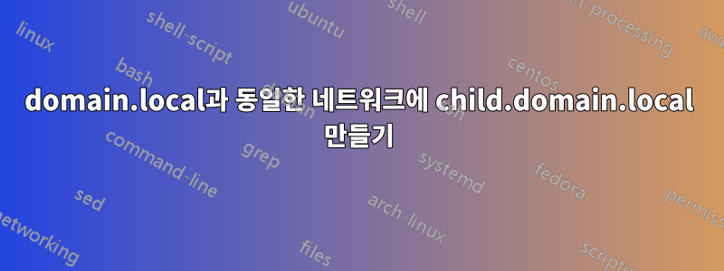 domain.local과 동일한 네트워크에 child.domain.local 만들기