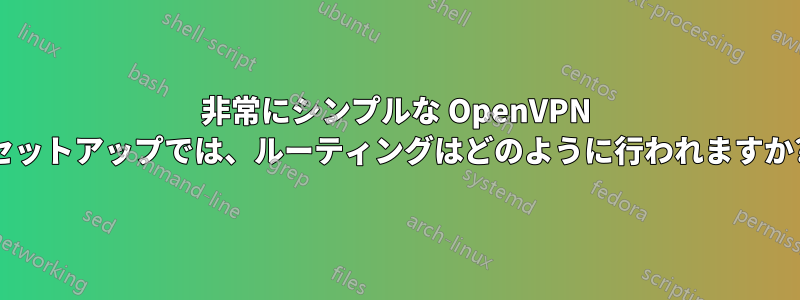 非常にシンプルな OpenVPN セットアップでは、ルーティングはどのように行われますか?