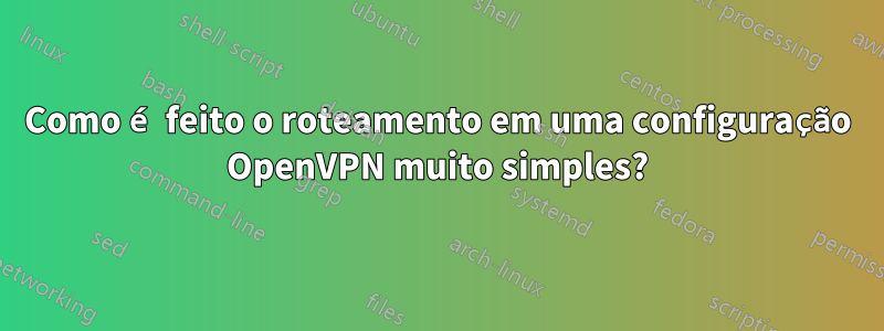 Como é feito o roteamento em uma configuração OpenVPN muito simples?