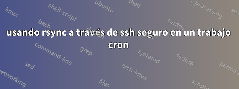 usando rsync a través de ssh seguro en un trabajo cron