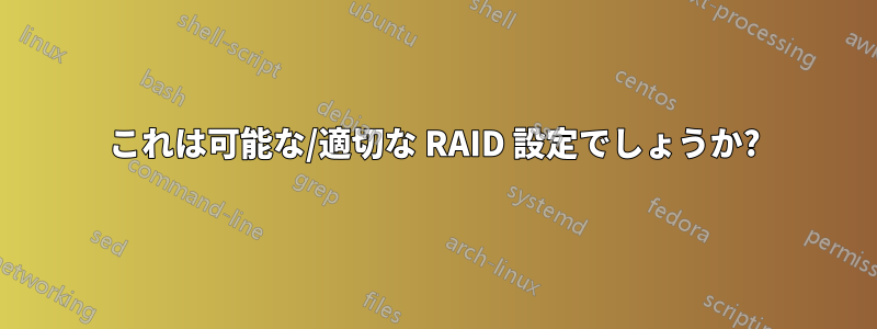 これは可能な/適切な RAID 設定でしょうか?