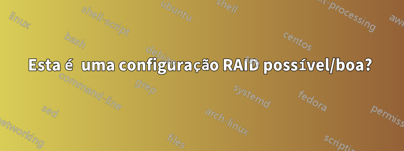 Esta é uma configuração RAID possível/boa?