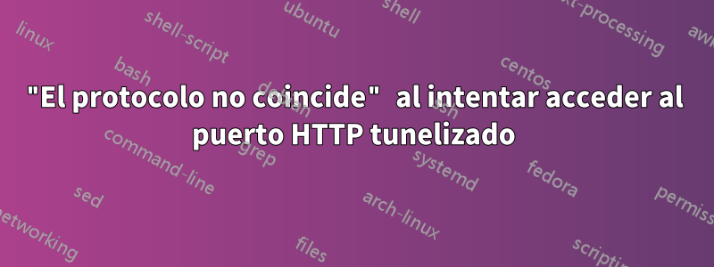 "El protocolo no coincide" al intentar acceder al puerto HTTP tunelizado