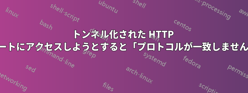 トンネル化された HTTP ポートにアクセスしようとすると「プロトコルが一致しません」