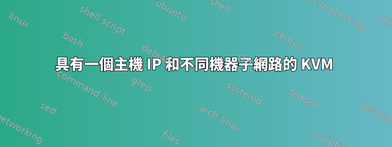 具有一個主機 IP 和不同機器子網路的 KVM