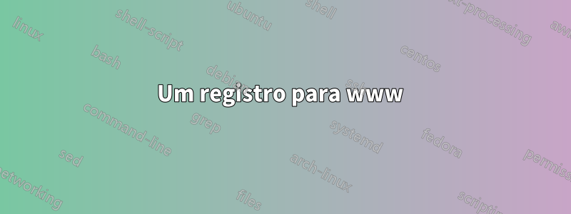 Um registro para www 