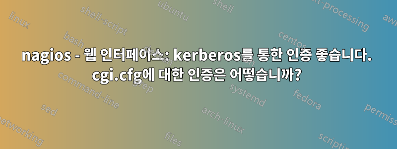 nagios - 웹 인터페이스: kerberos를 통한 인증 좋습니다. cgi.cfg에 대한 인증은 어떻습니까?