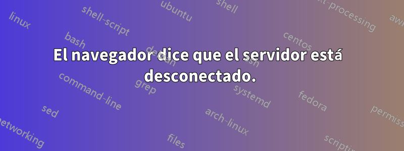 El navegador dice que el servidor está desconectado.