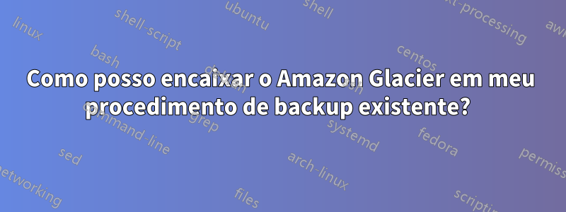 Como posso encaixar o Amazon Glacier em meu procedimento de backup existente? 