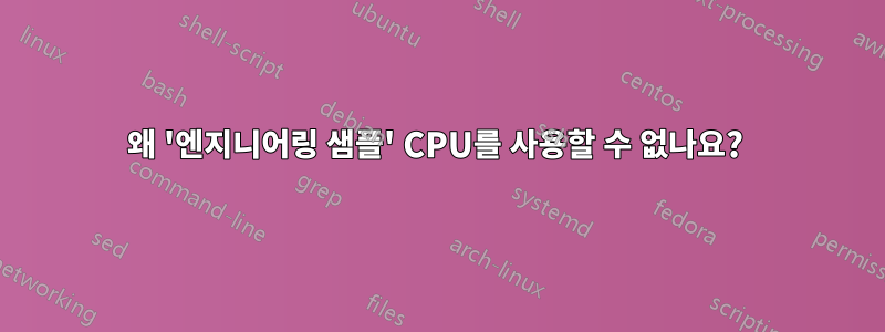 왜 '엔지니어링 샘플' CPU를 사용할 수 없나요? 