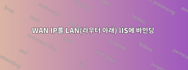 WAN IP를 LAN(라우터 아래) IIS에 바인딩