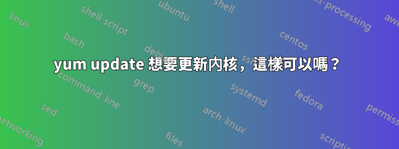 yum update 想要更新內核，這樣可以嗎？