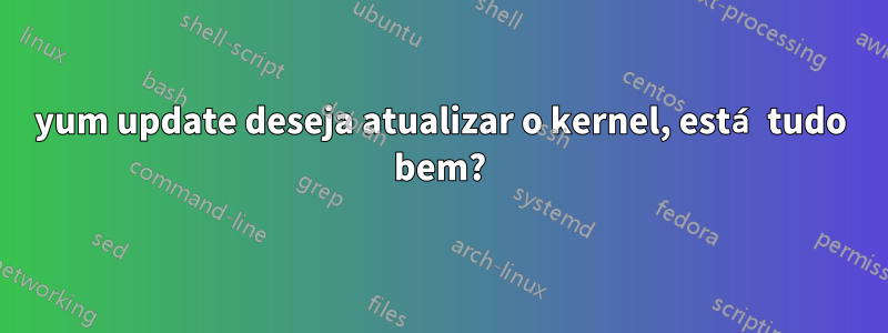 yum update deseja atualizar o kernel, está tudo bem?