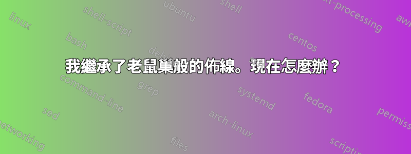 我繼承了老鼠巢般的佈線。現在怎麼辦？