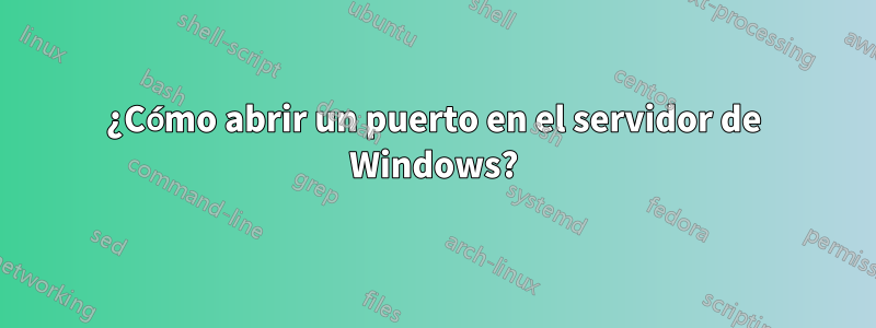 ¿Cómo abrir un puerto en el servidor de Windows?