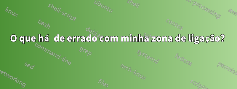 O que há de errado com minha zona de ligação?