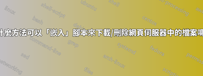 有什麼方法可以「嵌入」腳本來下載/刪除網頁伺服器中的檔案嗎？