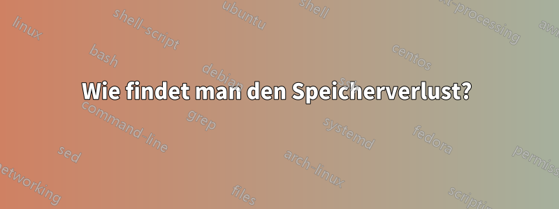 Wie findet man den Speicherverlust?