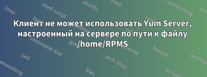 Клиент не может использовать Yum Server, настроенный на сервере по пути к файлу /home/RPMS