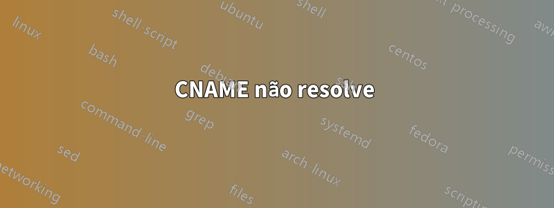 CNAME não resolve