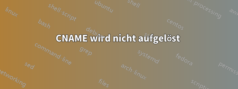 CNAME wird nicht aufgelöst