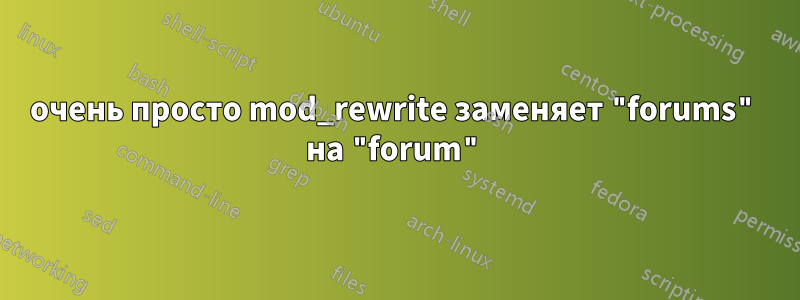 очень просто mod_rewrite заменяет "forums" на "forum"