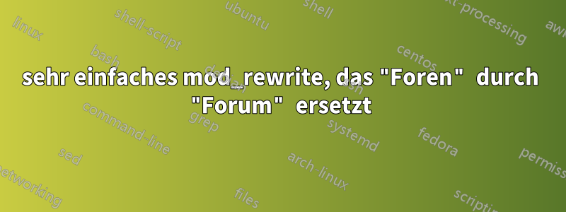 sehr einfaches mod_rewrite, das "Foren" durch "Forum" ersetzt