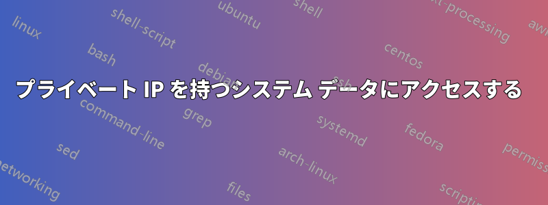 プライベート IP を持つシステム データにアクセスする 