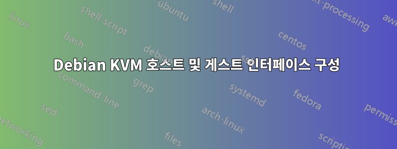 Debian KVM 호스트 및 게스트 인터페이스 구성