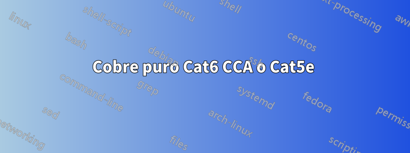 Cobre puro Cat6 CCA o Cat5e