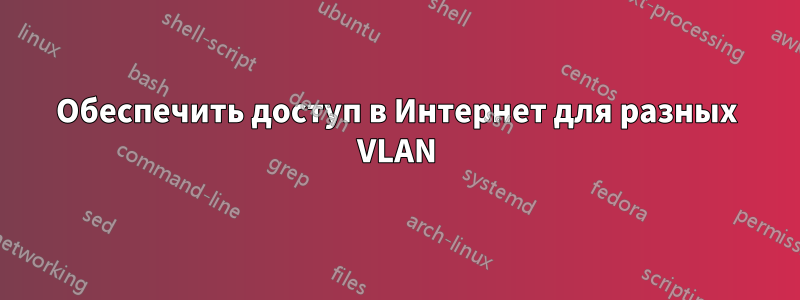 Обеспечить доступ в Интернет для разных VLAN