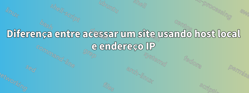 Diferença entre acessar um site usando host local e endereço IP