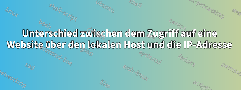 Unterschied zwischen dem Zugriff auf eine Website über den lokalen Host und die IP-Adresse