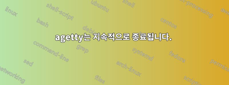 agetty는 지속적으로 종료됩니다.