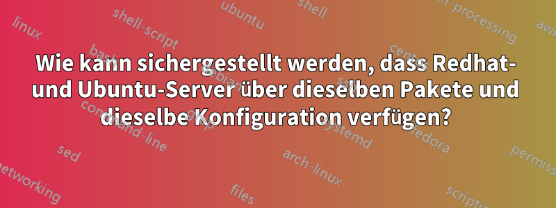 Wie kann sichergestellt werden, dass Redhat- und Ubuntu-Server über dieselben Pakete und dieselbe Konfiguration verfügen?