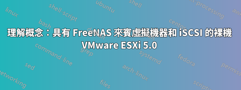 理解概念：具有 FreeNAS 來賓虛擬機器和 iSCSI 的裸機 VMware ESXi 5.0